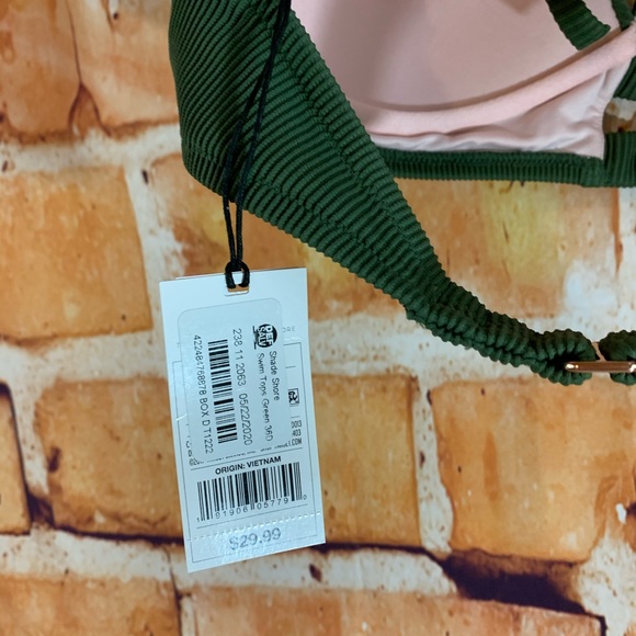 SOLD OUT!!Lightly Lined Ribbed Long Line Triangle Bikini Top - Picture 12 of 12